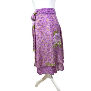 Jovani Designs Multicolor Silk Blend Wrap Midi Skirt Sarong Sz M